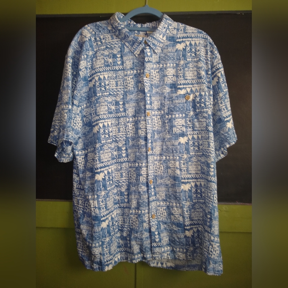 Stylish Blue Patterned Men's Casual Shirt